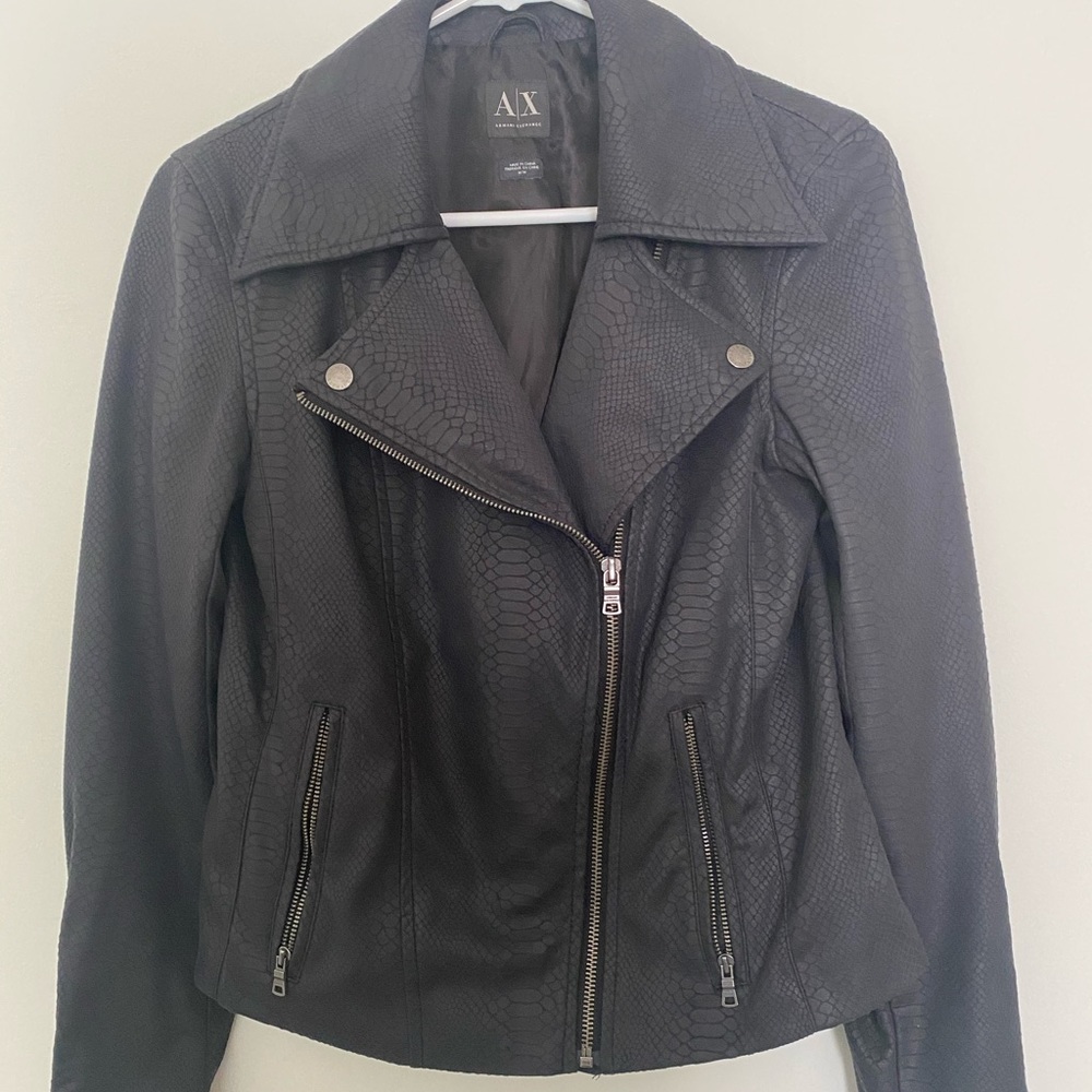 A/X Armani Exchange Faux Leather Moto Jacket